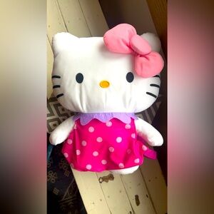 Sanrio Hello Kitty 18 Inches Plush Backpack With Polka Dots Prints